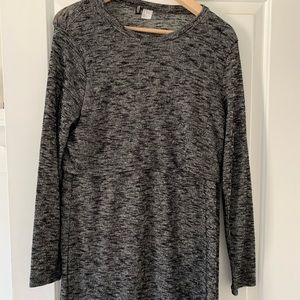 Grey heathered dress with open flowing back